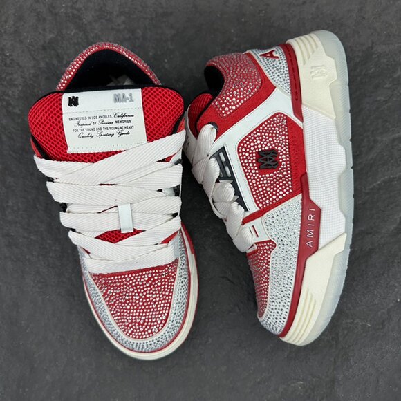 Amiri Sparkling Crystal Low-Top Sneakers - Picture 4 of 9